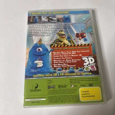 Bob's Big Break In Monster 3D (DVD, 2009) Region 4