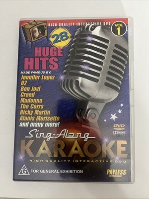 Karaoke : Sing Along Karaoke : Vol 1 (DVD) 28 Huge Hits All Regions NEW