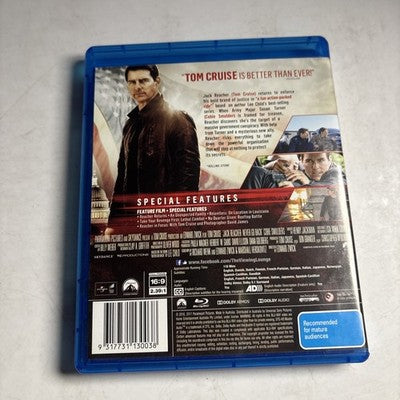 Jack Reacher - Never Go Back (Blu-ray, 2016) Tom Cruise Region B
