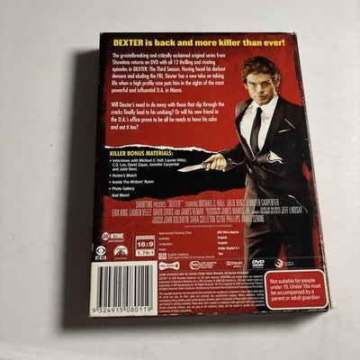 Dexter : Season 3 (DVD, 2007) Region 4