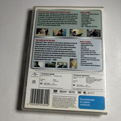The Bourne Identity / The Bourne Supremacy (DVD 2002) Matt Damon Region 4,2 NEW
