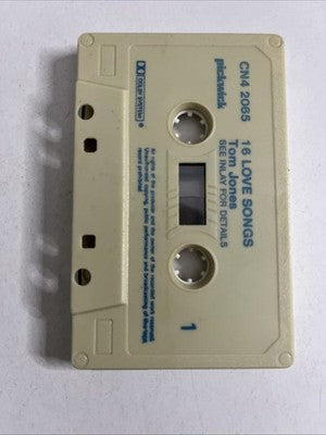 Tom Jones – 16 Love Songs (Cassette, 1983) UK CN4 2065