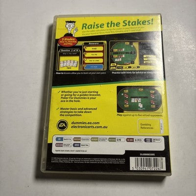 Poker For Dummies PC CD-ROM COMPUTER PROGRAM (instructional)