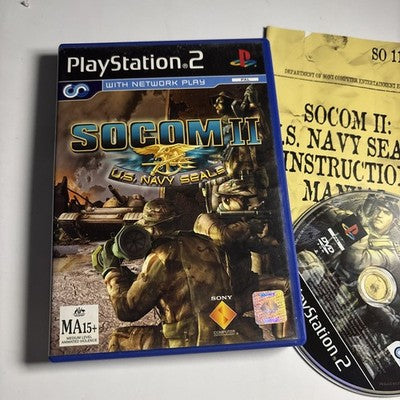 SOCOM II : U.S. Navy SEALs (Sony PlayStation 2, 2002) PS2 PAL