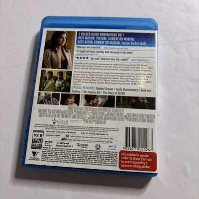 50/50 (Blu-ray, 2011) Anna Kendrick, Joseph Gordon-Levitt, Seth Rogen Region B