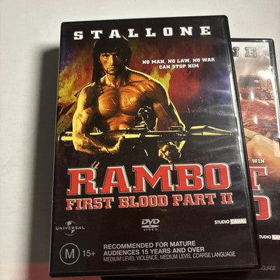 The Rambo Trilogy (DVD, 1988, 3-Disc) Sylvester Stallone Region 4