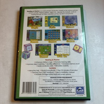 Reading & Phonics PC Mac CD-ROM Home School/ Educational Software