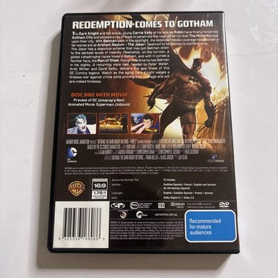 Batman - Dark Knight Returns : Part 2 (DVD, 2012) Region 4