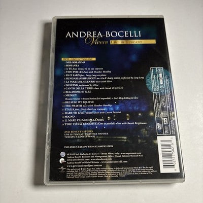 Andrea Bocelli - Vivere: Live in Tuscany (DVD, 2008) All Regions