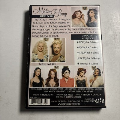 Michelle Pitt Modern Pinup Make Up & Hair DVD 3 Disc Set 1930s To 1950s Fashions