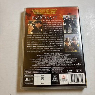 Backdraft (DVD, 1991) Kurt Russell, Robert DeNiro Region 4 NEW