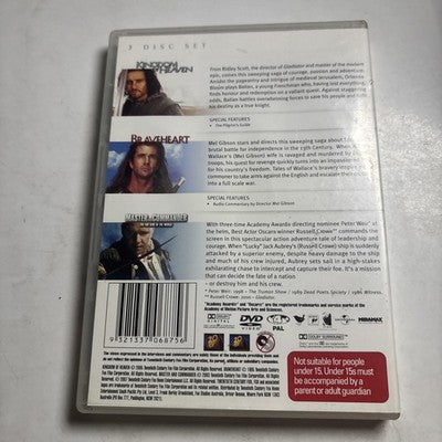 Kingdom Of Heaven / Braveheart / Master and Commander (DVD, 3-Disc) Region 4
