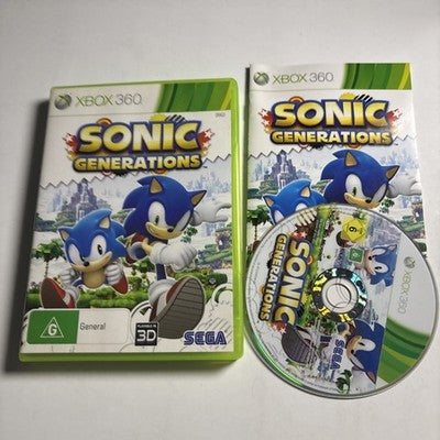 Sonic Generations Microsoft Xbox 360 Game Complete w/ Manual PAL