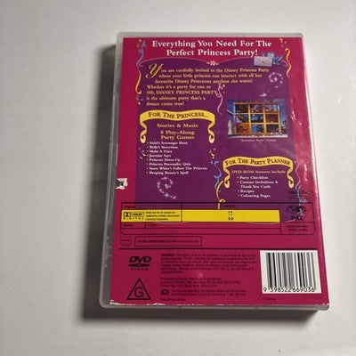 Princess Party Birthday Celebrations (DVD, 2004) Disney Region 4