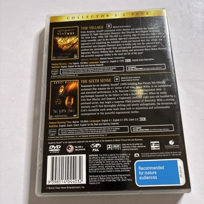 The Sixth Sense / The Village (DVD, 1999) M. Night Shyamalan Region 4