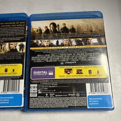 The Hunger Games - Mockingjay : Part 1 & 2 (Blu-ray, 2015) Region B
