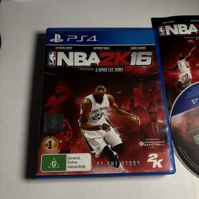 NBA 2k16 Sony PlayStation 4 PS4 Game Complete With Manual