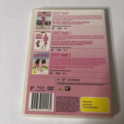 Legally Blonde Collection 1, 2, 3 (DVD, 3-Disc) Reese Witherspoon Region 4
