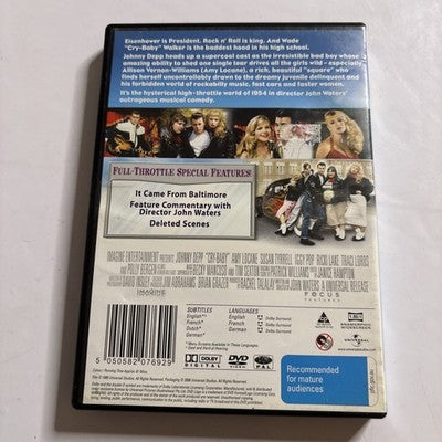 Cry Baby (DVD, 1989) Johnny Depp Region 4,2