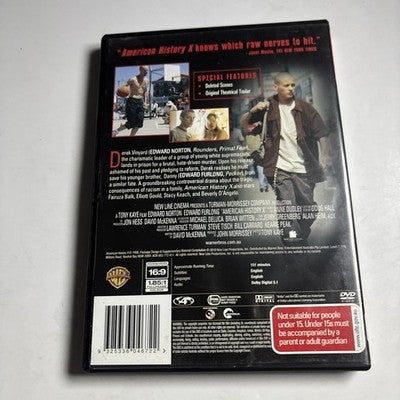 American History X (DVD, 1999) Edward Norton, Edward Furlong Region 4