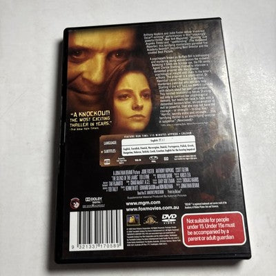 The Silence of the Lambs (DVD, 1990) Jodie Foster, Anthony Hopkins Region 4