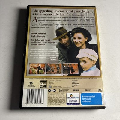 Life Is Beautiful (DVD, 1998) Nicoletta Braschi, Roberto Benigni Region 4