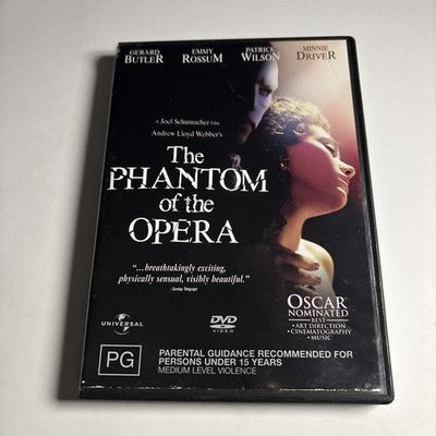 The Phantom of the Opera (DVD, 2004) Gerard Butler Region 4