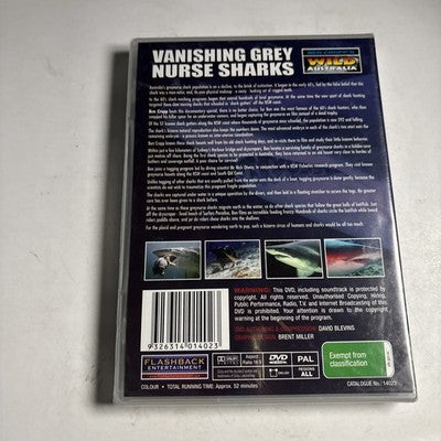 Wild Australia Vanishing Grey Nurse Sharks DVD Region All *New Sealed*
