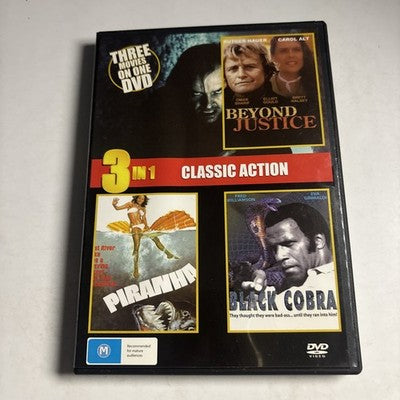 Beyond Justice / Piranha / The Black Cobra DVD All Regions NEW