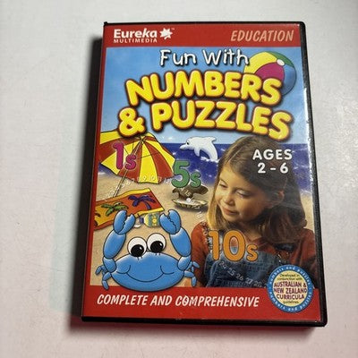 Eureka Fun with Numbers & Puzzles PC CDROM Windows MAC Educational Software NEW