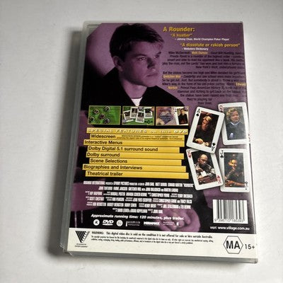 Rounders (DVD, 1998) Matt Damon, Edward Norton Region 4
