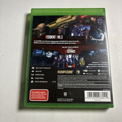 Resident Evil 3  Microsoft XBOX One Capcom Game