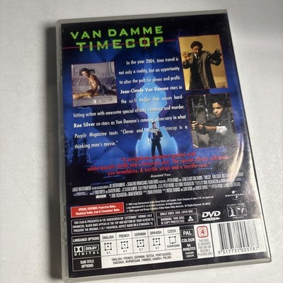 Timecop (DVD, 1994) Mia Sara, Jean-Claude Van damme Region 4