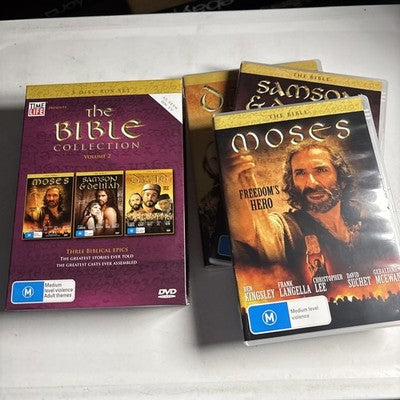 The Bible Collection - David, Samson & Delilah, Moses (DVD, 2005) Region 4