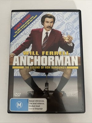 Anchorman : The Legend Of Ron Burgundy  (DVD, 2004) Will Ferrell Region 4 NEW