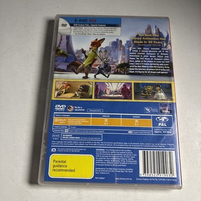 Zootopia (DVD, 2016) J.K. Simmons, Jason Bateman, Idris Elba,  Disney Region 4