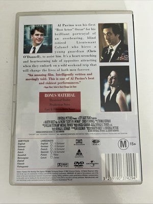 Scent of a Woman (DVD, 1992) Al Pacino, Chris O'Donnell Region 4 &2 NEW