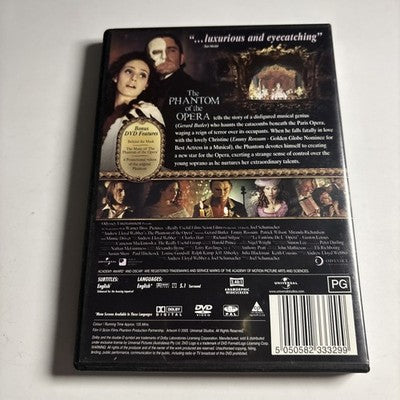 The Phantom of the Opera (DVD, 2004) Gerard Butler Region 4