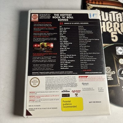 Guitar Hero 5 Nintendo Wii Manual PAL