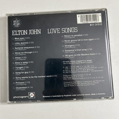 Elton John – Love Songs (CD, 1986) Australasia 811 312-2