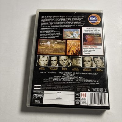 Waterloo (DVD, 1970) Rod Steiger Christopher Plummer Orson Welles Region 4 NEW
