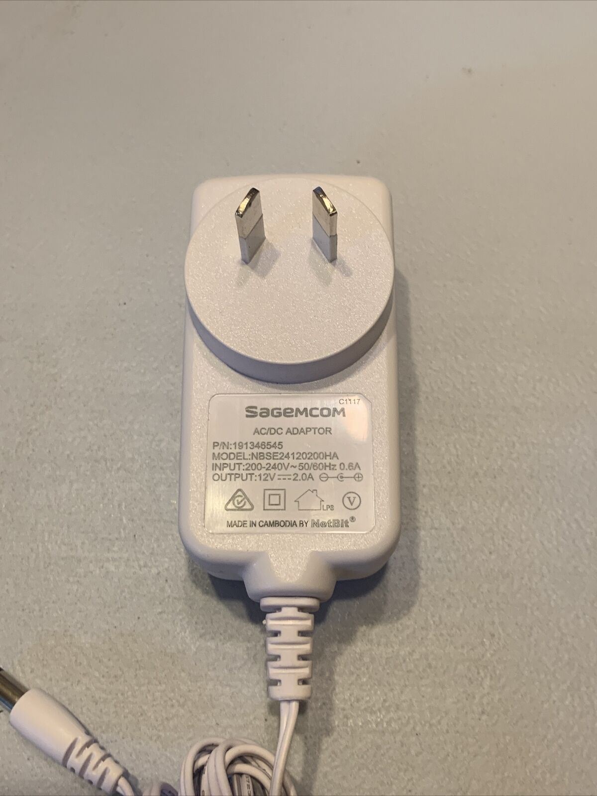 Genuine Sagemcom NBSE24120200HA AC Adapter 12v 2A