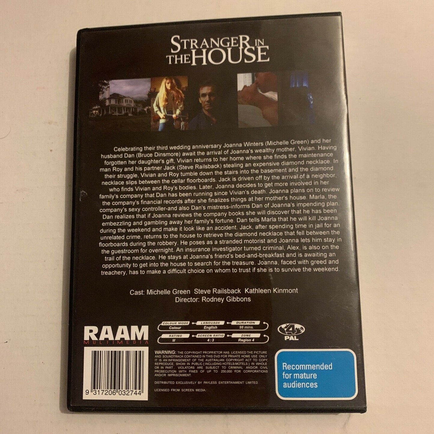 Stranger In The House (DVD, 1997) Michele Greene, Bruce Dinsmore, Steve Railsbac