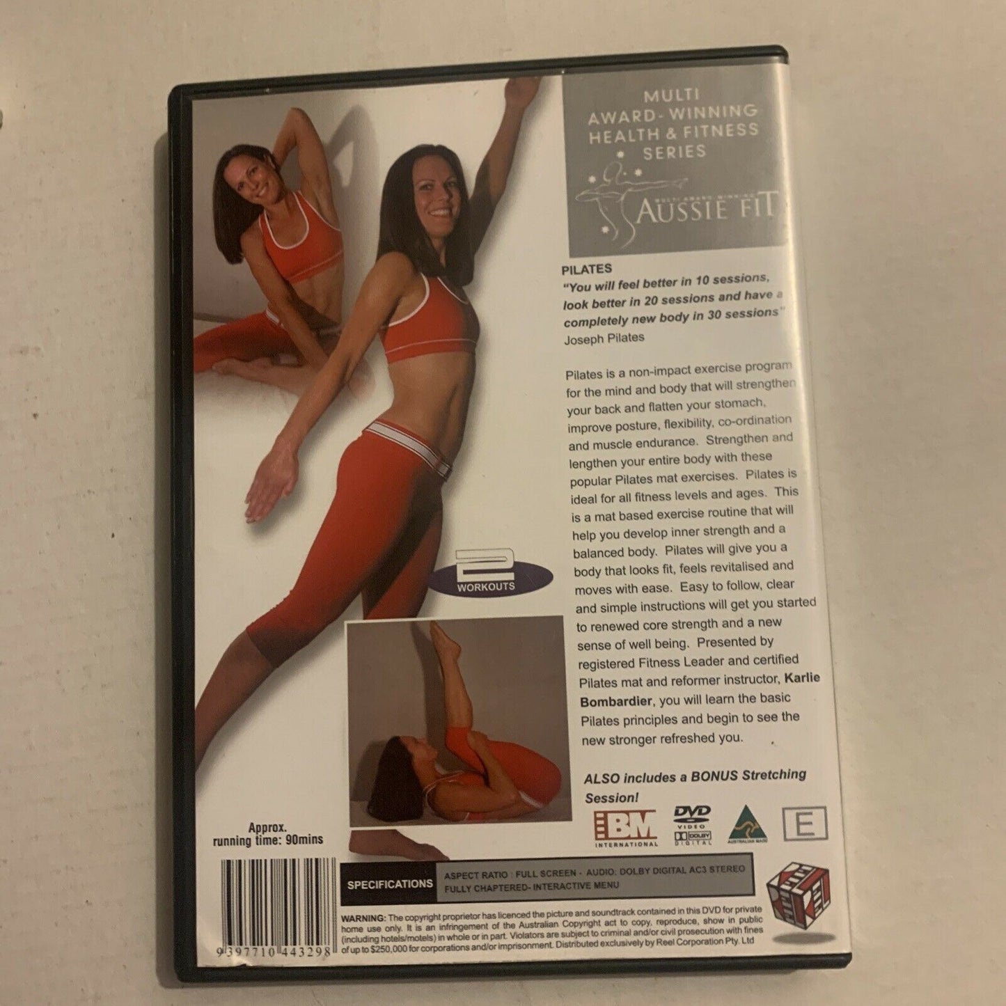 Aussie Fit - Pilates (DVD, 2004) Karlie Bombardier. Pilates for Health Fitness