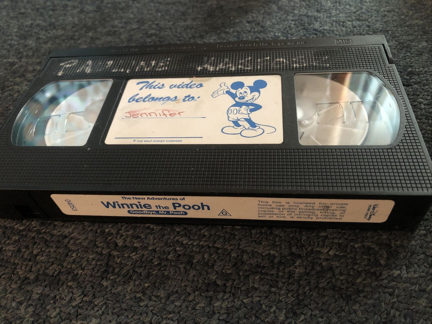 Winnie The Pooh : Goodbye,  Mr. Pooh (VHS, 1989) PAL Disney