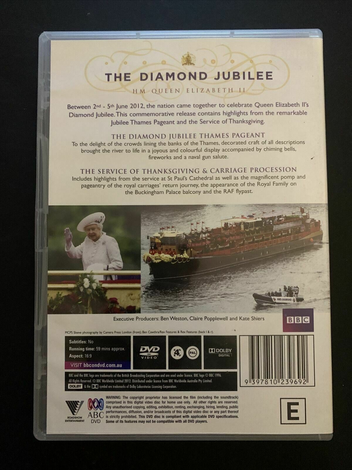 Diamond Jubilee - HM Queen Elizabeth II - Official BBC Highlights (DVD, 2012)