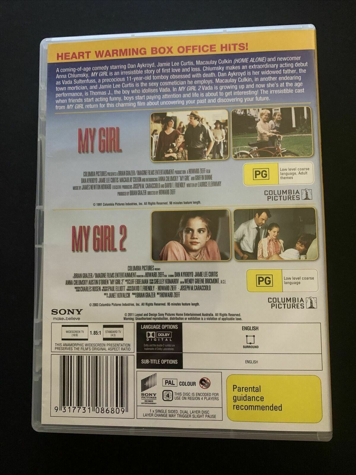 My Girl 1 & 2 (DVD, 1991) Macaulay Culkin, Dan Aykroyd, Jamie Lee Curtis