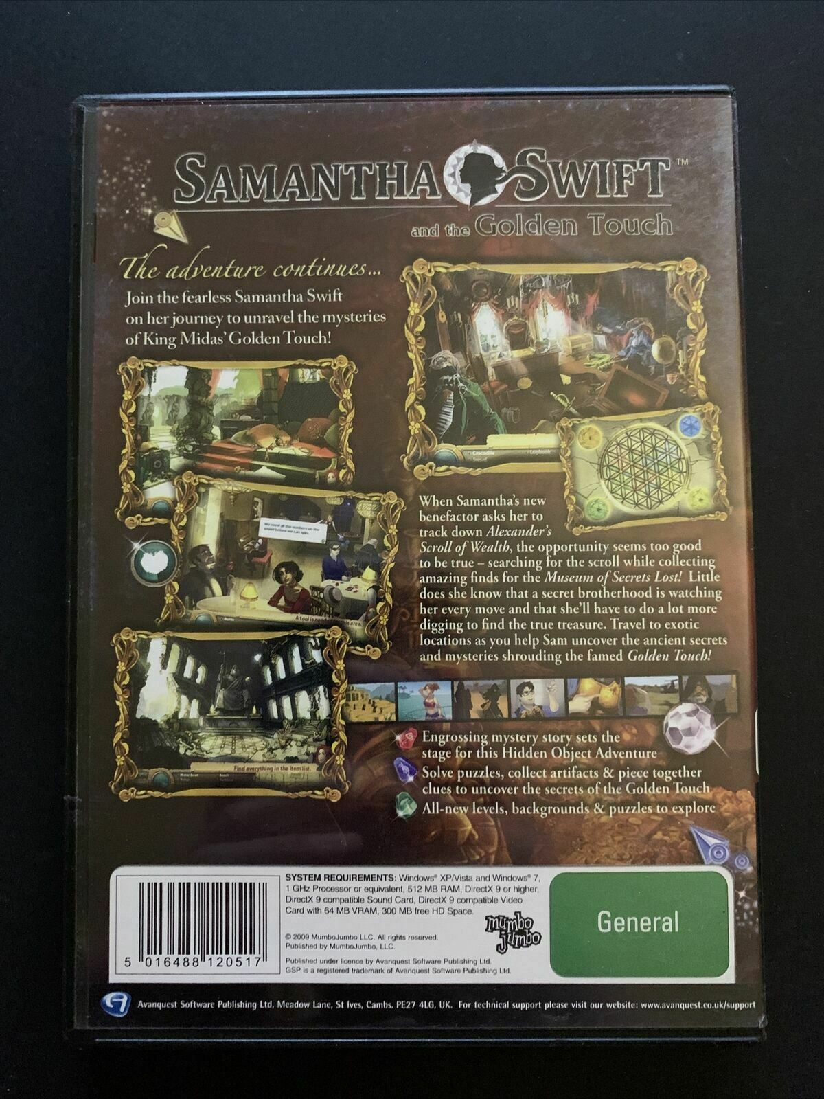 2x Hidden Object Games - Samantha Swift: Golden Touch + Lost Inca Prophecy PC