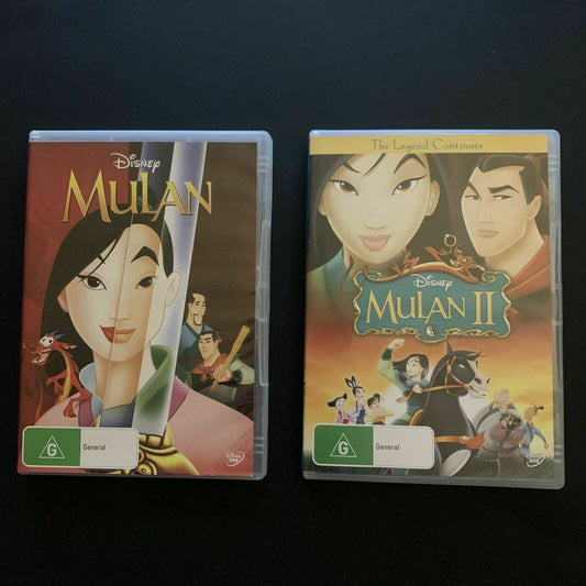 Mulan 1 & 2 (DVD, 1998) Original Disney Animation Films! - Region 2,4
