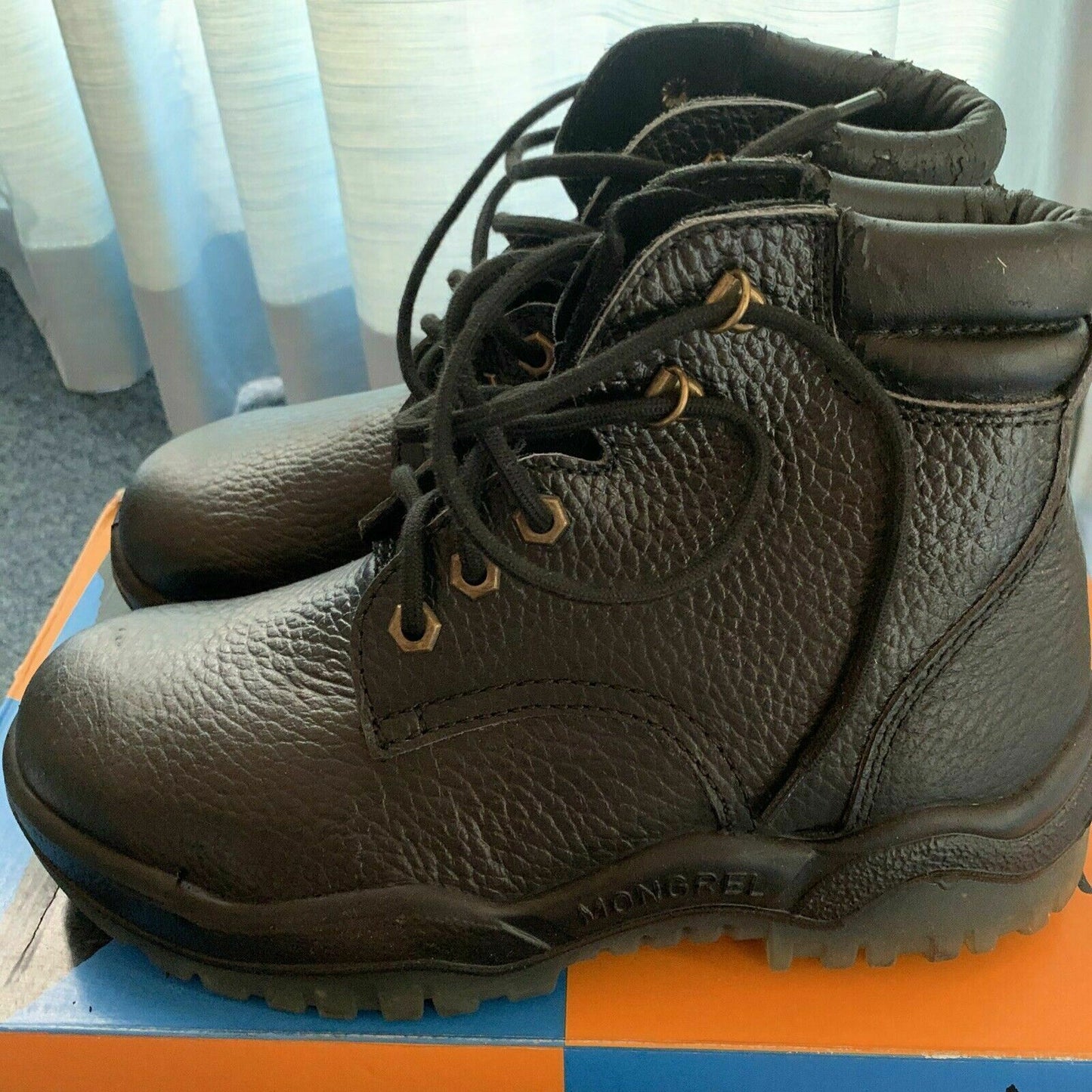 Mongrel 260010 Brown Leather Safety Boots Lace Up Size 5 UK Air Zone Comfort